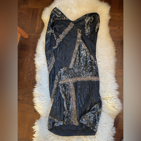 All Saint Dasia Dress sequined gold and black New Year’s Eve dress size 10 - Picture 8 of 8